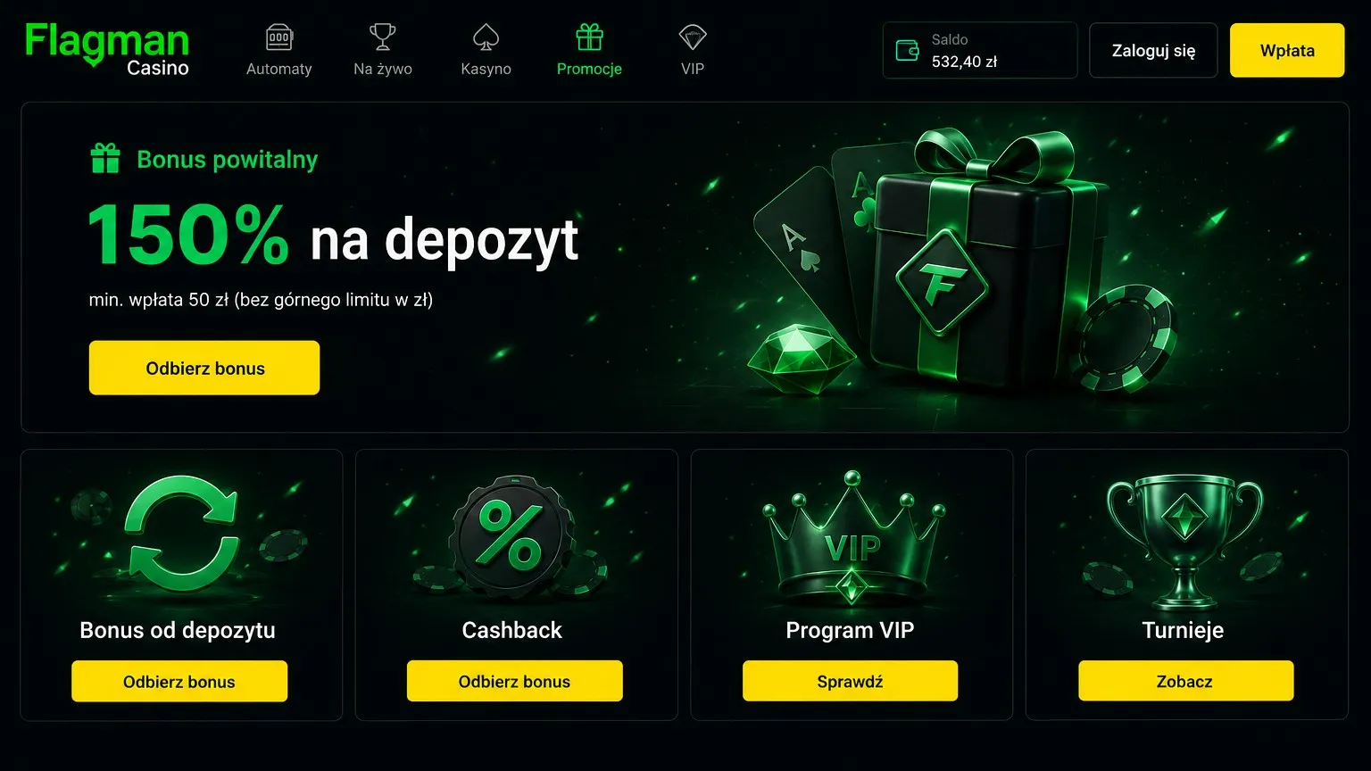 Bonusy i promocje Flagman Casino